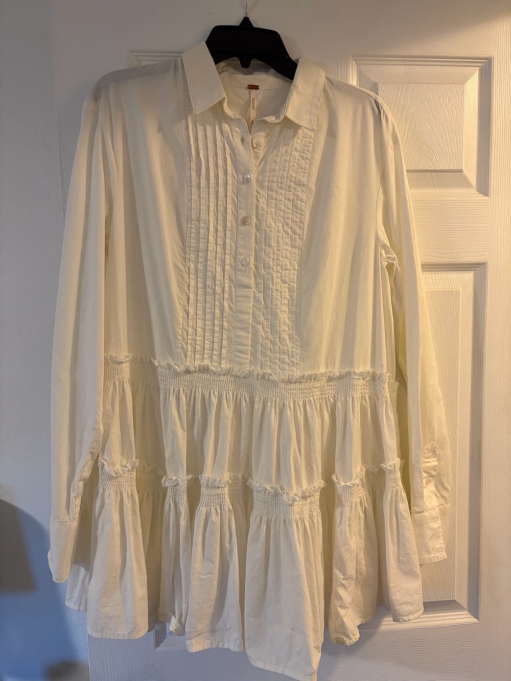 Free People Long Sleeve Pintuck Smocked Tunic Dress